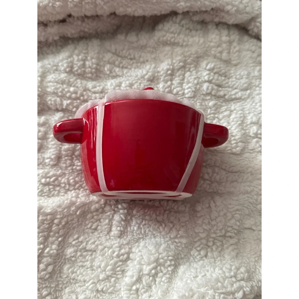 Red Ceramic Bow Heart Mini Cocotte Covered Baking Dish